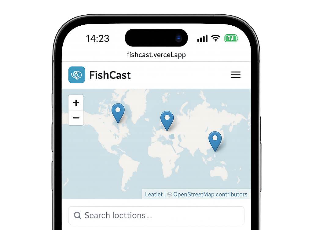 FishCastPro app mockup